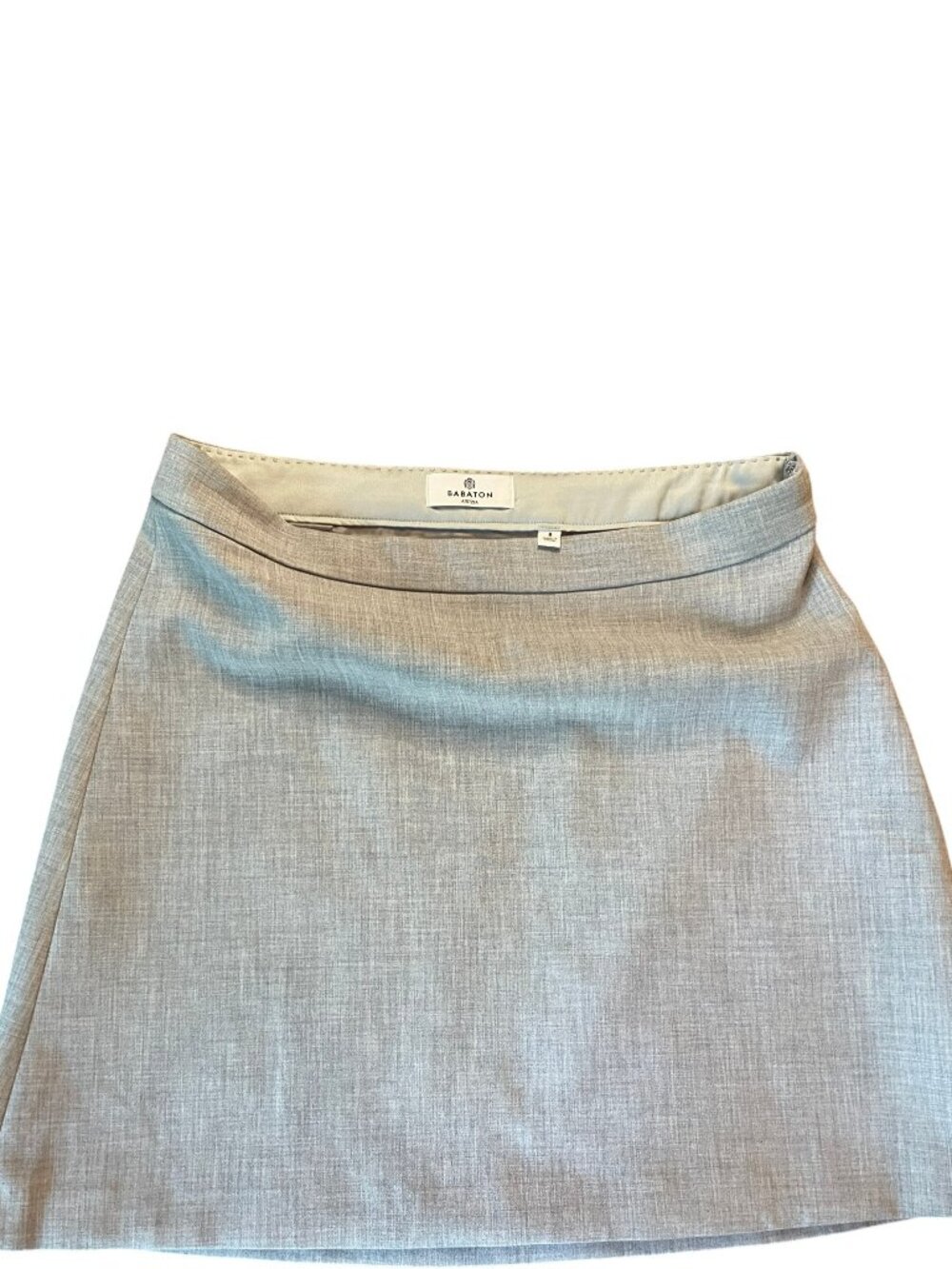 Babaton by Aritzia Sphere Mini Skirt Softly Structured Light Gray Size 8